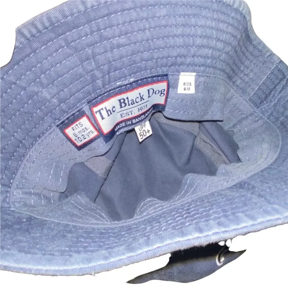 The Black Dog Bucket Hat UPF 50+ Navy with Black Dog Logo kids 6 mo. - 2 years